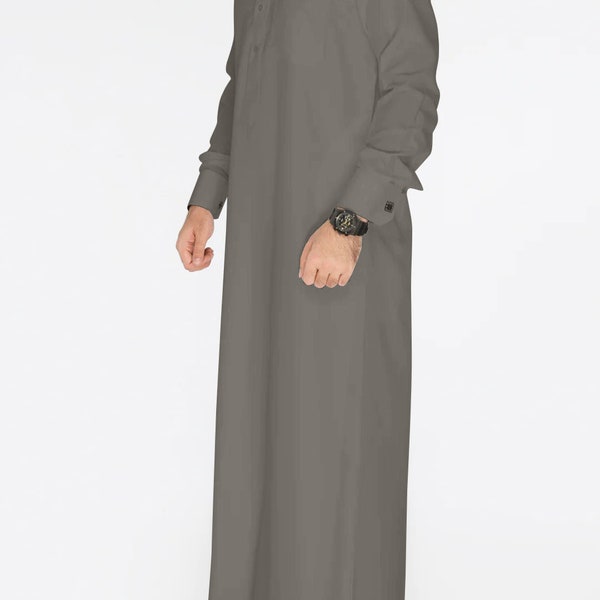 Mens Taupe Qatari Thobe, Kondura, Jubba for Men, Mens Thobe