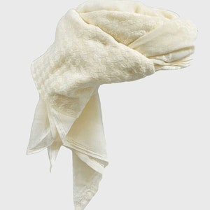 Mens Ready Made Cream Arab Hat Shemagh Keffiyeh