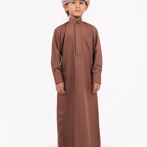 Kids Abadi Golden Mahogany Jubba Thobes