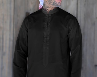 Mens Black Bahraini Thobe, kondura for men, jubba, mens qamees