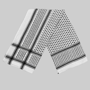 Mens Black and White Keffiyeh Scarf