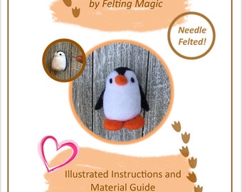 Needle felted PENGUIN bird needle felting TUTORIAL digital new wool art