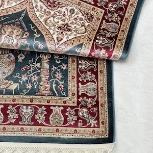 Premium Silk Bamboo Luxury Thick Mussalah Salat Prayer Mat Rug Non Slip Prayer Rug Eid Gift Hajj Gift Unique Design Prayer Rug Large Mat