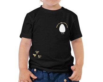 Oeuf et poussins T-shirt noir à manches courtes pour tout-petits