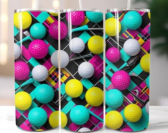 Golf Tumbler Wrap Design: 20oz Skinny Tumbler PNG (Digital Download)