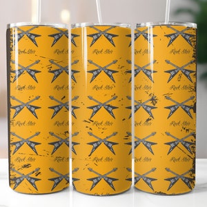 Rock Star 20 oz Skinny Tumbler Sublimation Design, Hard Rock Music Tumbler Wrap, Best Seller, Digital Download Template
