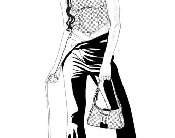 Fashion Illustration Print: Modern Woman Sketch (Digital Download)