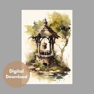 Aquarel wensput digitale print - verkrijgbaar in 8 maten