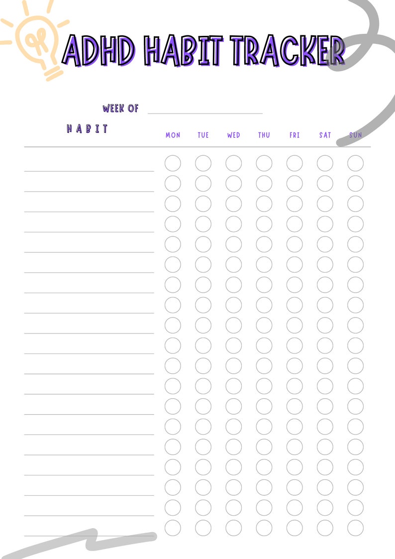 ADHD Habit Tracker Daily Habit Tracker Routine Tracking Digital ...
