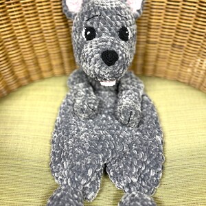Custom Crochet Puppy Lovey Snuggler Woobie Blanket Animal Comforter Cuddle Toy Dog Soft Baby shower gift Kawaii baby Lovie Lab Made order image 5