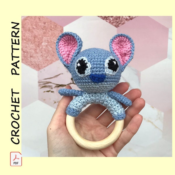 Stitch Rattle Crochet Pattern Inspired Plushie Lilo Scrump Voodoo toy DIY Doll Poppet Amigurumi tutorial PDF Download hero Digital Download