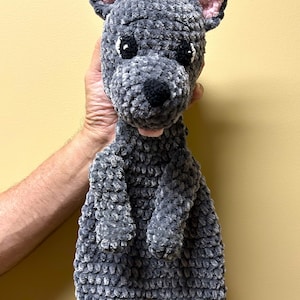 Custom Crochet Puppy Lovey Snuggler Woobie Blanket Animal Comforter Cuddle Toy Dog Soft Baby shower gift Kawaii baby Lovie Lab Made order image 4