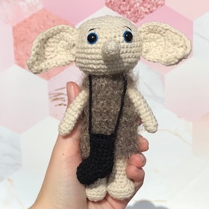 Dobby gehaakte pop geïnspireerd knuffelhuis Elf knuffel Dobby is een gratis grappige Elf Amigurumi Elf Dobby knuffel cadeau kawaii gehaakte pop