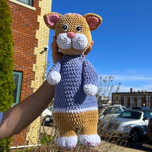 Kitty Lovey Crochet Snuggler Cat Large 17 Inch Woobie Blanket Plushie Animal Custom Comforter Cuddle Toy Made to Order  Amigurumi Soft Baby