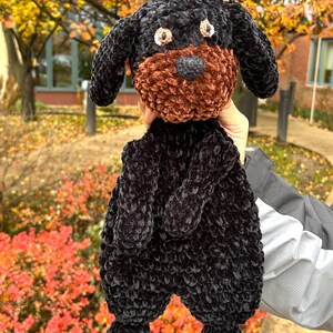 Custom Crochet Puppy Lovey Snuggler Woobie Blanket Animal Comforter Cuddle Toy Dog Soft Baby shower gift Kawaii baby Lovie Lab Made order image 8