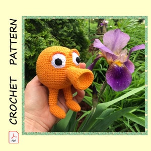 Schema all&#39;uncinetto Qbert, peluche ispirato all&#39;eroe, giocattolo per bambini, amigurumi, tutorial fai da te, PDF da scaricare, peluche all&#39;uncinetto da scaricare in formato digitale