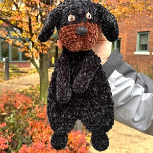Custom Crochet Puppy Lovey Snuggler Woobie Blanket Animal Comforter Cuddle Toy Dog Soft Baby shower gift Kawaii baby Lovie Lab Made order image 9