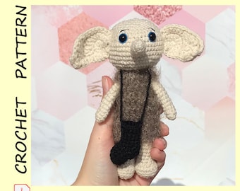 Dobby Elf Crochet Pattern Inspired Amigurumi tutorial PDF Download Doll Handmade crochet house elf dobby is a free DIY elf Digital Download