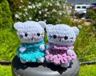 Kitty Cat Lovey Crochet Plushie Tiny Cat Handmade soft Animal Kawaii Characters Toy Made to Custom Order  Amigurumi Soft Keychain Kitty Baby