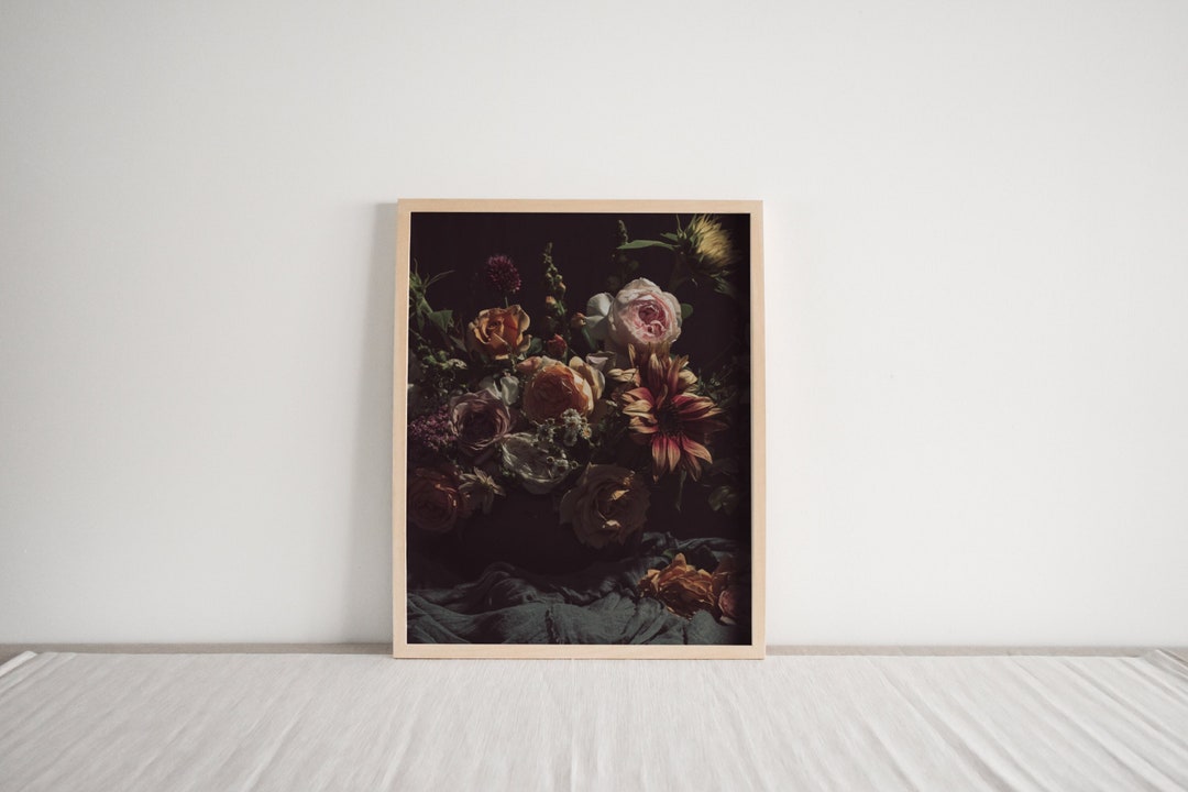 Floral Wall Art Flower Still Life Photography Moody Dark Botanical