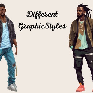 Handsome Black Men clipart| Men of Color clipart| Planner Stickers| Black man| Boyfriend clipart | Instant download| Vibes clipart fashion