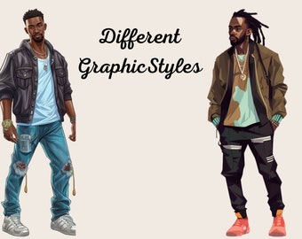 Handsome Black Men clipart| Men of Color clipart| Planner Stickers| Black man| Boyfriend clipart | Instant download| Vibes clipart fashion