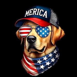 Merica Labrador Retriever PNG, 4th of July American Flag, Patriotic Lab Dog Mom Gift, Sublimation Design, Digital Download