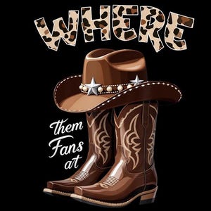 Where Them Fans At Boots On Da Ground Cowgirl Linedance PNG | Country Western Dance Digital Art | Rodeo Cowgirl Shirt