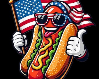4th of July Hotdog PNG, Funny Patriotic Food Sublimation, USA BBQ Party Digital Download, Independence Day Hot Dog Shirt, Summer Cookout