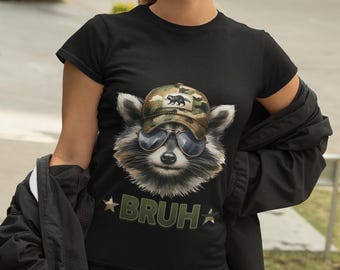 Bruh Raccoon Trash Panda PNG, Funny Raccoon Meme Digital Download, Cute Garbage Bandit Shirt Design for Raccoon Lovers