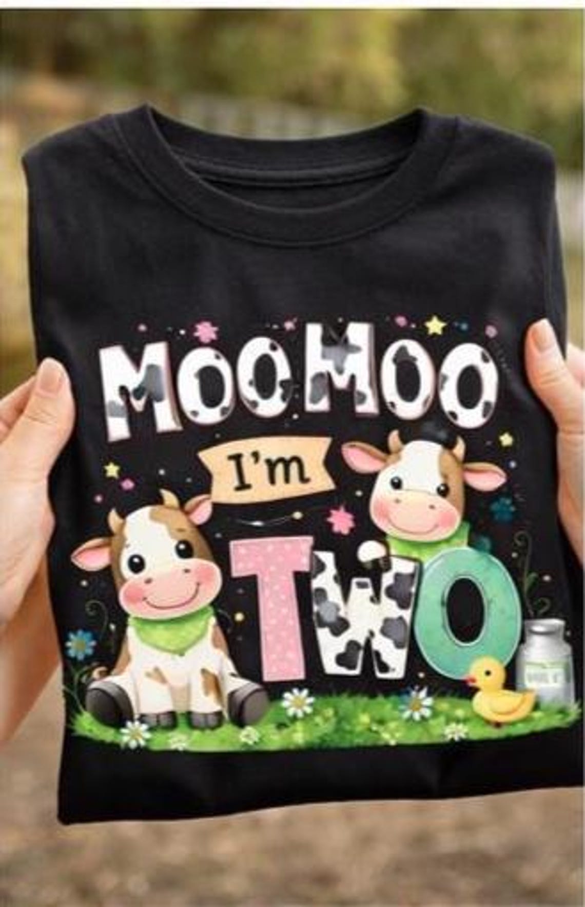 Moo Moo I’m Two PNG, Farm Birthday Tractor Sublimation, 2nd Birthday ...