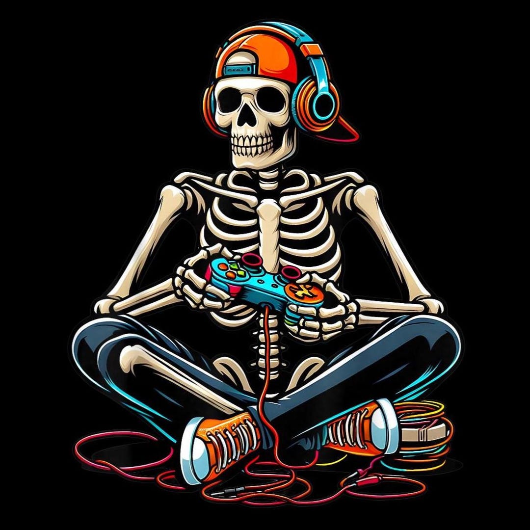 Skeleton Gamer PNG, Halloween Video Gaming Sublimation, Funny Boys T ...