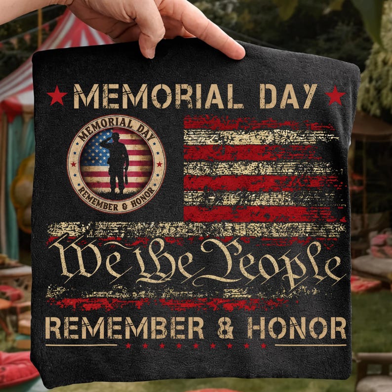 Memorial Day PNG, Patriotic Flag Tribute, Remember and Honor Design ...
