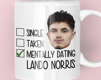 Geestelijk daterende Lando Norris-mok | F1 koffiekop cadeau voor haar