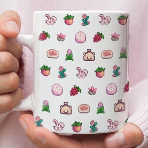 Animal Crossing Pattern Ceramic Mug | 11oz ACNH Coffee Cup