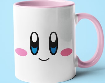 Kirby Face Mug, Cute Kirby Gift For Her, Gift For Kirby Lover, Kirby Coffee Mug