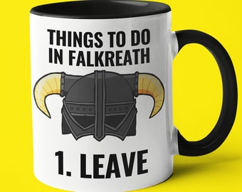 Things To Do In Falkreath Funny Skyrim Coffee Mug, Skyrim Mug, Elder Scrolls Skyrim Meme, Skyrim Gift, Elder Scrolls Gamer Mug