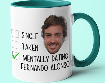 Tazza singola presa mentalmente con Fernando Alonso, regalo divertente per il fan di Fernando Alonso, regalo di tazza per fan di F1, regalo di Formula 1