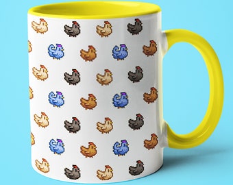 Stardew Valley Chicken Mug, Patterned Coffee Mug, Gamer Gift