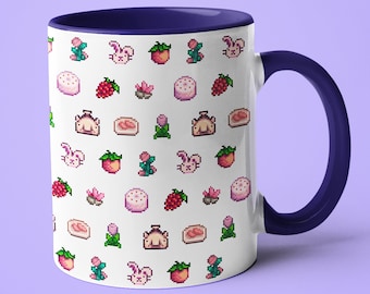 Cute Stardew Valley Patterned Coffee Mug, Valley Coffee Mug, Cute Stardew Gift For Stardew Valley Player