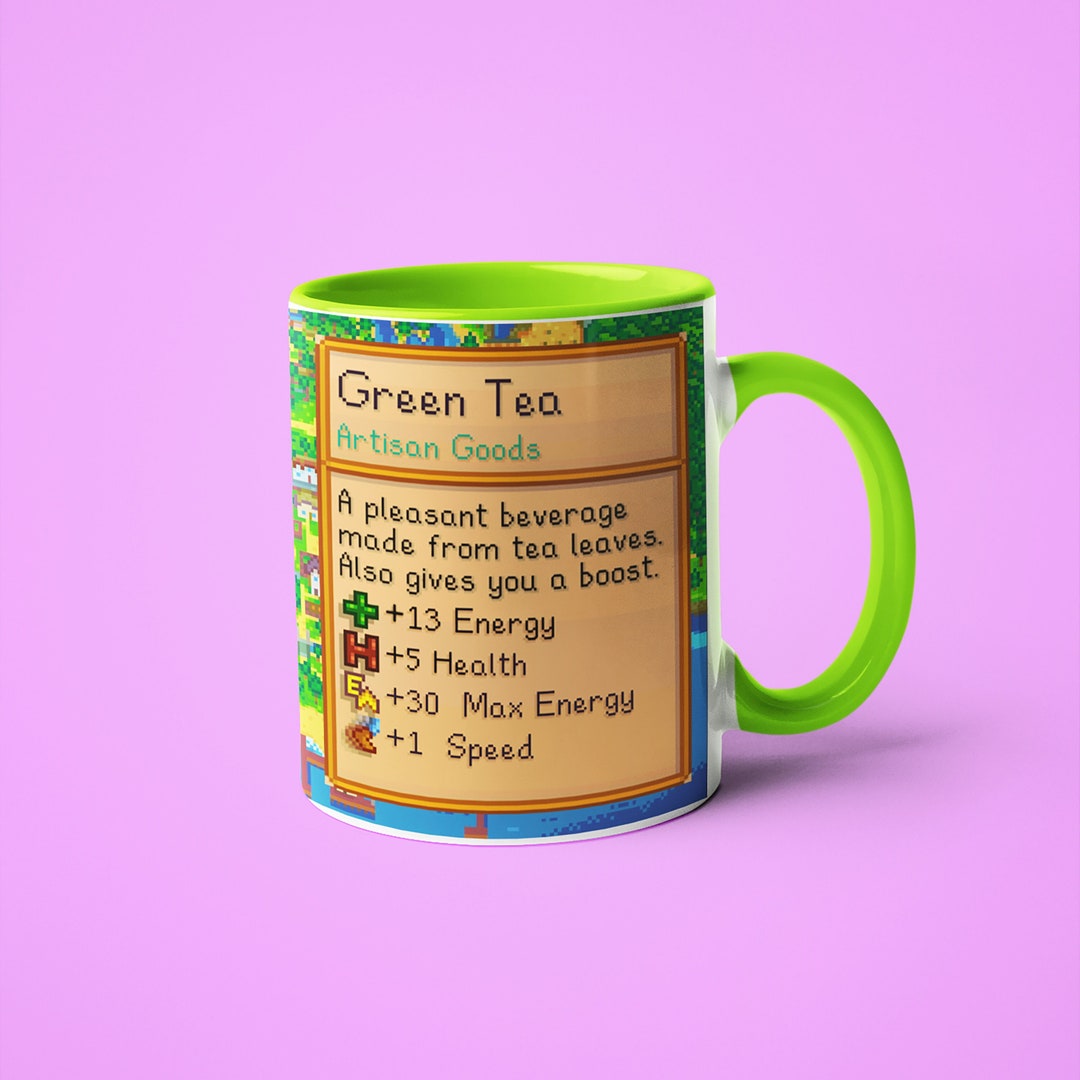 Stardew Valley Green Tea Mug, Green Tea Card Coffee Mug Gift for