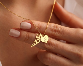 Angel Wing Necklace for Women, Baby Loss, Guardian Angel, Miscarriage, Sentimental Sympathy Gift for Her, Dainty Memorial Jewelry
