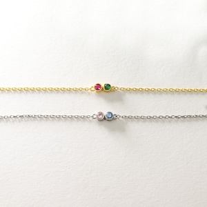 Personalised Family Birthstone Bracelet, Women Jewellery, Dainty Birthstone Bracelet, Christmas Gifts, Gift For Her, Birthday Gift