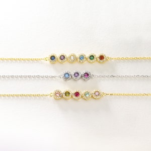 Personalised Family Birthstone Bracelet, Women Jewellery, Dainty Birthstone Bracelet, Christmas Gifts, Gift For Her, Birthday Gift
