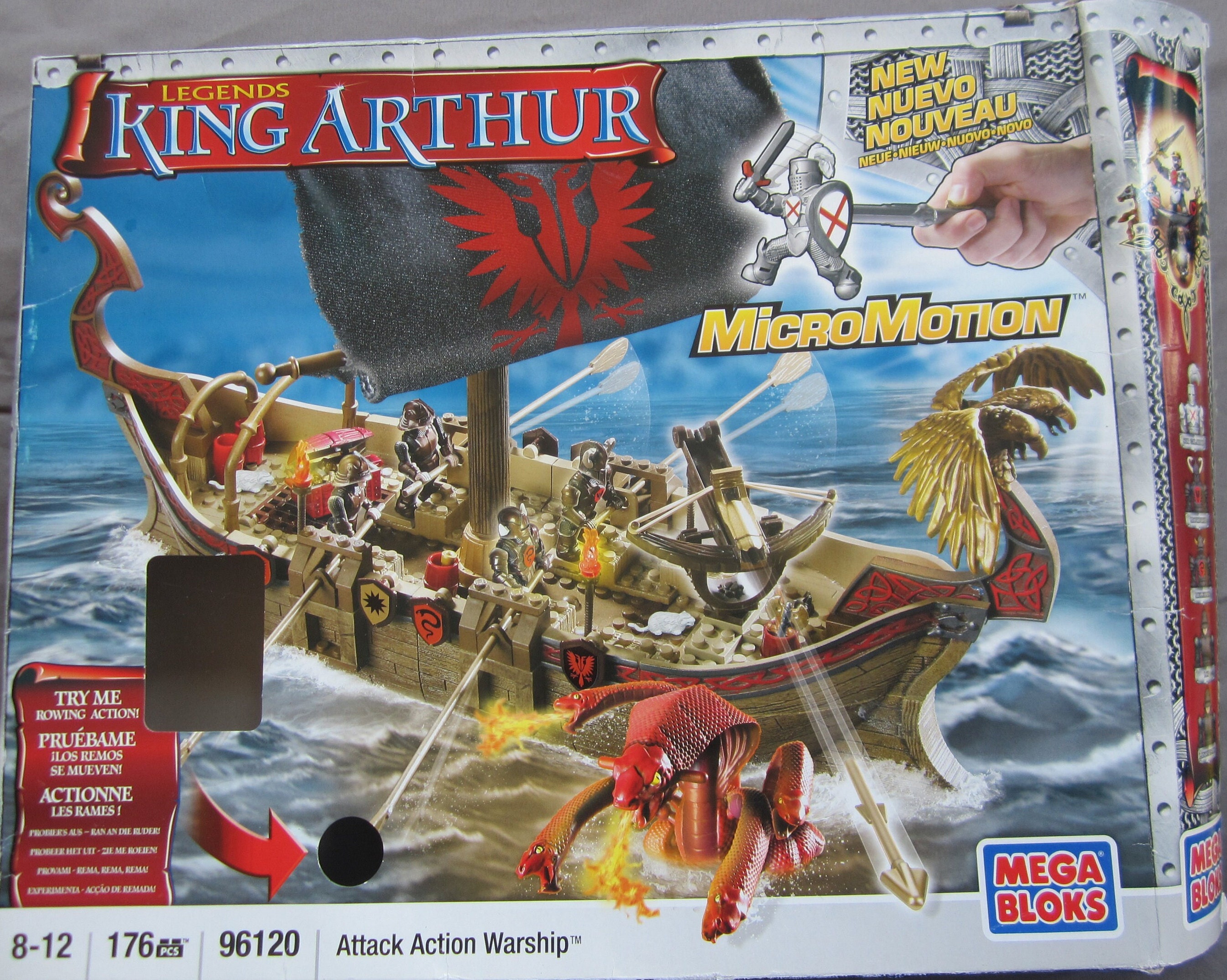 Mega Bloks King Arthur Legends Attack Micromotion Action Warship