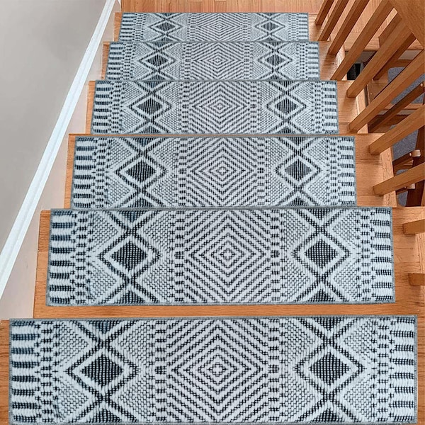 Scandinavian Stair Rug, Stair Treads Carpet, Striped Stair Treads Rug, Stair Tread Carpet Custom, Washable Rug, Scandinavian Stair Runner