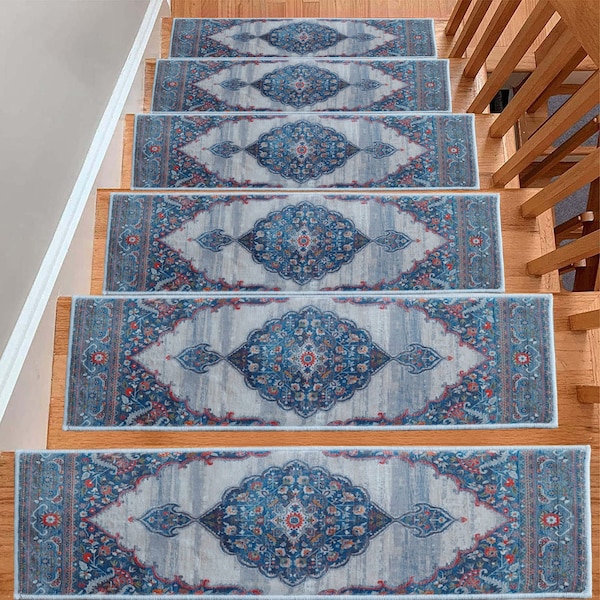 Persian Stair Carpet, Stair Treads, Stair Treads Rug, Stair Tread Runner, Non Slip Rug, Washable Carpet, Stair Runner, Stair Mat