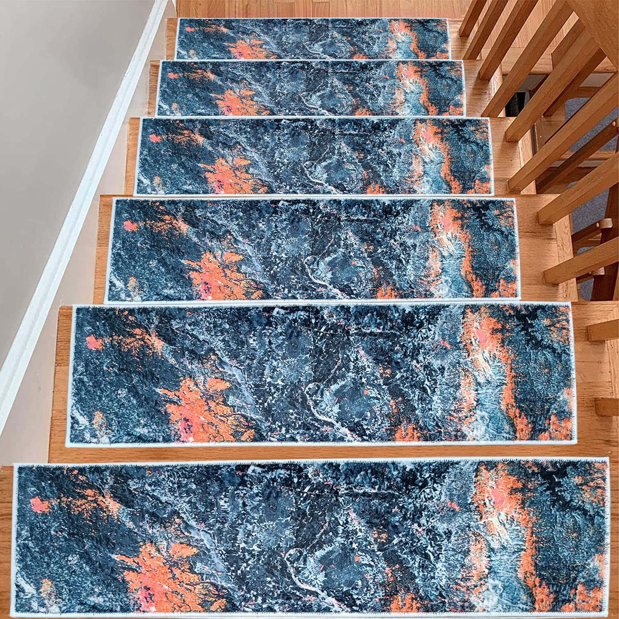 Bungalow Stair Treads Rug, Stair Runner Rug, Stair Treads Carpet, Blue ...