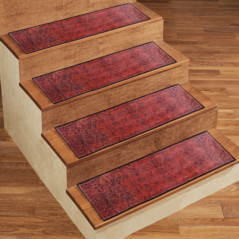 Vintage Stair Rug, Stair Runner Rug, Stair Treads Carpet, Washable Carpet, Stair Rug, Non Slip