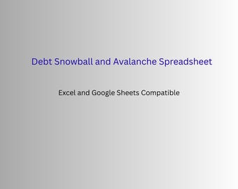 Debt Payoff Bundle with Snowball Avalanche and Monthly Budget Spreadsheet